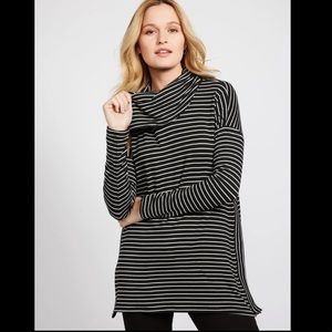 🆕 Striped Cowl Neck Side Access Nursing Top